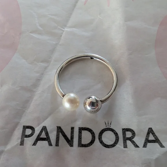 Pandora Freshwater Pearl Cultured Open Ring - Picture 2 of 3
